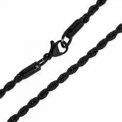 Halskette aus Schwarzer Stahl 45 cm x 3,0 mm