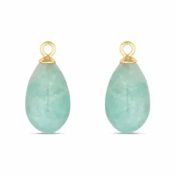 Amazonit Anhänger für Ohrringe in vergoldetem Silber