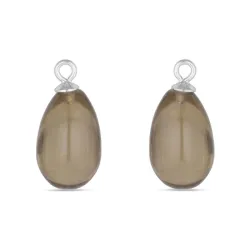 Kollektionsmuster rauchfarbenem Quarz Anhänger für Ohrringe in Silber