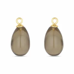 Kollektionsmuster Rauchquarz Anhänger für Ohrringe in vergoldetem Silber