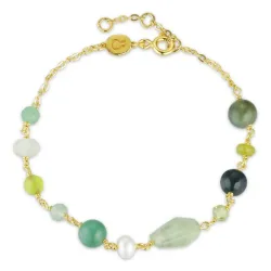 vergoldetem Armband mit Schmuckstein.