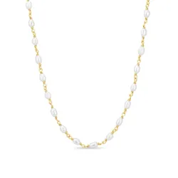 3 mm Halskette mit Süßwasserperle