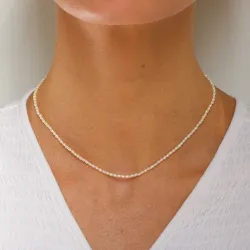 2 mm Halskette mit Süßwasserperle