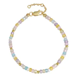 mehrfarbigen Schmuckstein Armband mit Süßwasserperle