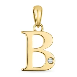 buchstab b Diamant Anhänger in 9 karat Gold 0,01 ct