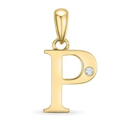 buchstab p Diamant Anhänger in 9 karat Gold 0,01 ct