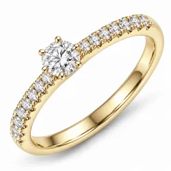 lab grown Diamant Ring in 9 Karat Gold 0,30 ct 0,15 ct