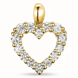 Herz lab grown Diamant Anhänger in 9 karat Gold 0,54 ct