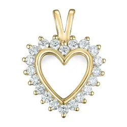 Herz lab grown Diamant Anhänger in 9 karat Gold 0,46 ct