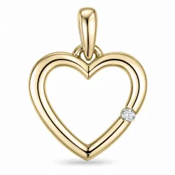 Herz lab grown Diamant Anhänger in 9 karat Gold 0,01 ct