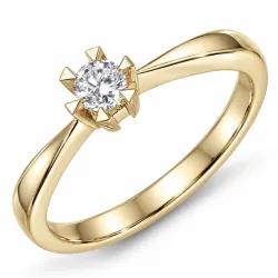 0,20 ct lab grown Diamant Solitärring in 9 Karat Gold 0,20 ct
