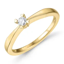 0,10 ct lab grown Diamant Solitärring in 9 Karat Gold 0,10 ct