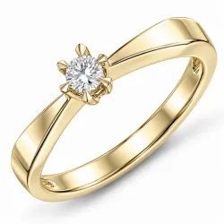0,10 ct lab grown Diamant Solitärring in 9 Karat Gold 0,10 ct