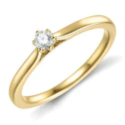 0,10 ct lab grown Diamant Solitärring in 9 Karat Gold 0,10 ct
