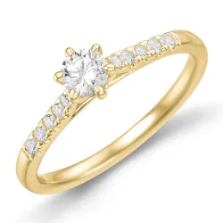 lab grown Diamant Ring in 9 Karat Gold 0,30 ct 0,13 ct