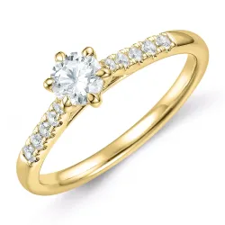 lab grown Diamant Ring in 9 Karat Gold 0,40 ct 0,14 ct