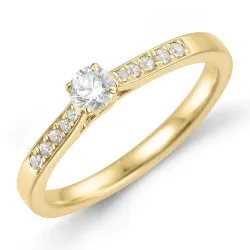 lab grown Diamant Ring in 9 Karat Gold 0,20 ct 0,09 ct