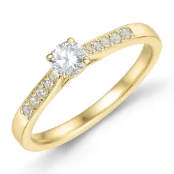 lab grown Diamant Ring in 9 Karat Gold 0,30 ct 0,09 ct