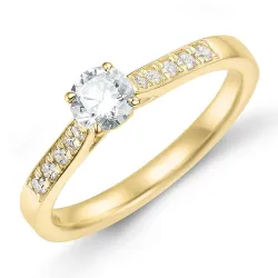 lab grown Diamant Ring in 9 Karat Gold 0,40 ct 0,10 ct