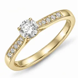 lab grown Diamant Ring in 9 Karat Gold 0,40 ct 0,10 ct