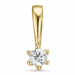 0,05 ct lab grown Diamant Solitäranhänger in 9 karat Gold 0,05 ct