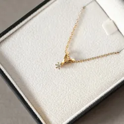 0,05 ct lab grown Diamant Anhänger in 9 karat Gold 0,05 ct