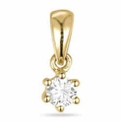 0,10 ct lab grown Diamant Solitäranhänger in 9 karat Gold 0,10 ct