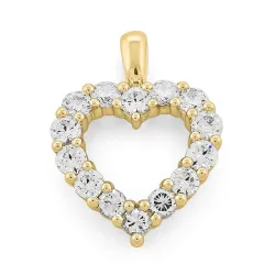 Herz lab grown Diamant Anhänger in 9 karat Gold 1,3 ct