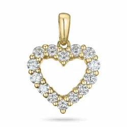 Herz lab grown Diamant Anhänger in 9 karat Gold 0,85 ct