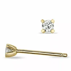 2 x 0,05 ct lab grown Diamant Solitärohrstecker in 9 Karat Gold mit lab grown Diamant 