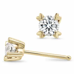 2 x 0,20 ct lab grown Diamant Solitärohrstecker in 9 Karat Gold mit lab grown Diamant 