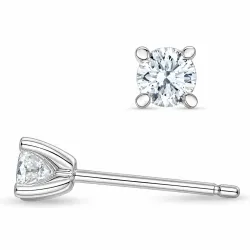 2 x 0,20 ct lab grown Diamant Solitärohrstecker in 9 Karat Weißgold mit lab grown Diamant 
