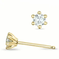 2 x 0,20 ct lab grown Diamant Solitärohrstecker in 9 Karat Gold mit lab grown Diamant 