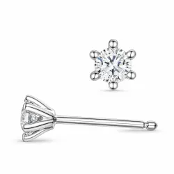 2 x 0,20 ct lab grown Diamant Solitärohrstecker in 9 Karat Weißgold mit lab grown Diamant 