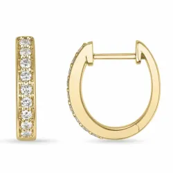 14 mm Kreole in 9 Karat Gold mit lab grown Diamant 