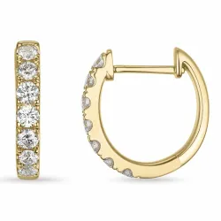 14 mm Kreole in 9 Karat Gold mit lab grown Diamant 