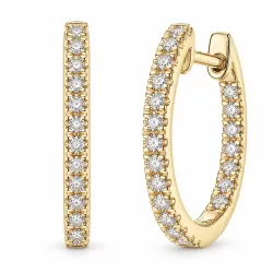 15 mm Kreole in 9 Karat Gold mit lab grown Diamant 