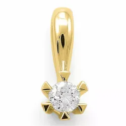 0,10 ct lab grown Diamant Solitäranhänger in 9 karat Gold 0,10 ct