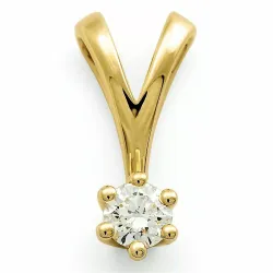 0,20 ct lab grown Diamant Solitäranhänger in 9 karat Gold 0,20 ct
