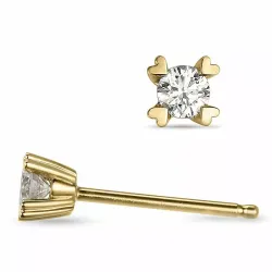2 x 0,10 ct lab grown Diamant Solitärohrstecker in 9 Karat Gold mit lab grown Diamant 