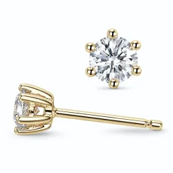 2 x 0,20 ct lab grown Diamant Solitärohrstecker in 9 Karat Gold mit lab grown Diamant 