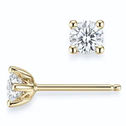 2 x 0,20 ct lab grown Diamant Solitärohrstecker in 9 Karat Gold mit lab grown Diamant (CVD) 