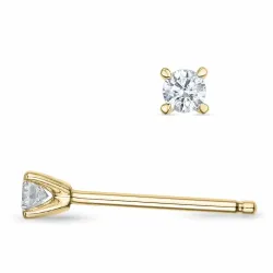 2 x 0,06 ct lab grown Diamant Solitärohrstecker in 9 Karat Gold mit lab grown Diamant 