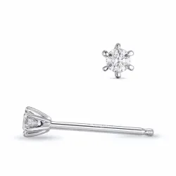 2 x 0,04 ct lab grown Diamant Solitärohrstecker in 9 Karat Weißgold mit lab grown Diamant 