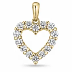 Herz lab grown Diamant Anhänger in 9 karat Gold 0,85 ct