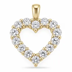 Herz lab grown Diamant Anhänger in 9 karat Gold 1,72 ct