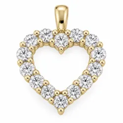 Herz lab grown Diamant Anhänger in 9 karat Gold 1,3 ct