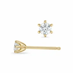 2 x 0,10 ct lab grown Diamant Solitärohrstecker in 9 Karat Gold mit lab grown Diamant 