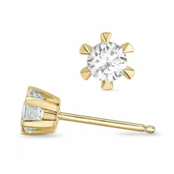 2 x 0,10 ct lab grown Diamant Solitärohrstecker in 9 Karat Gold mit lab grown Diamant 