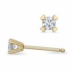 2 x 0,07 ct lab grown Diamant Solitärohrstecker in 9 Karat Gold mit lab grown Diamant 